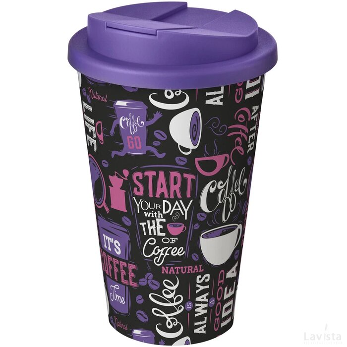 Brite-Americano® 350 ml geïsoleerde beker Wit, Paars Wit/Paars