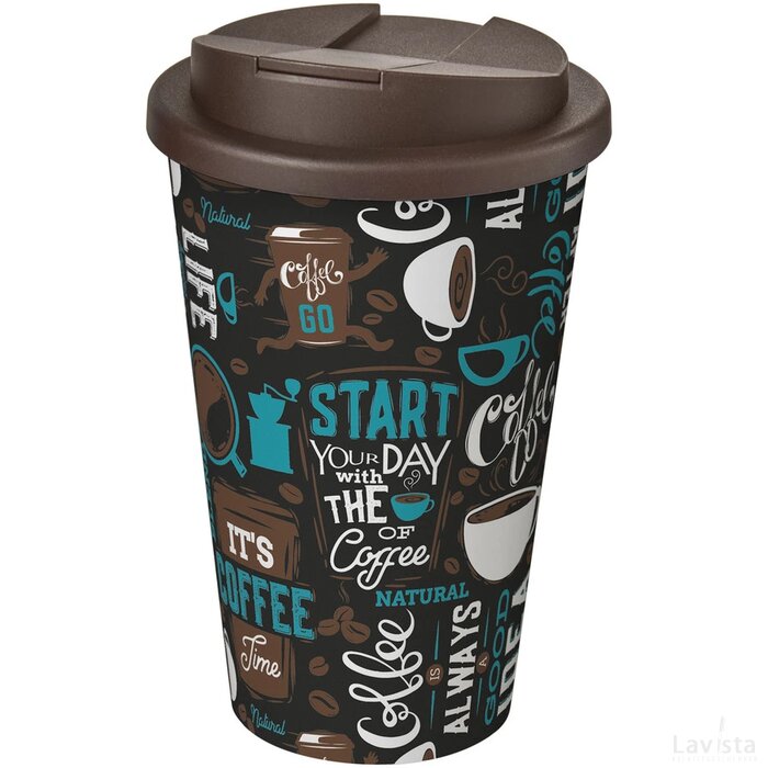 Brite-Americano® 350 ml geïsoleerde beker Wit, Bruin Wit/Bruin