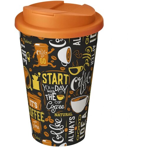 Brite-Americano® 350 ml geïsoleerde beker Wit, Oranje Wit/Oranje