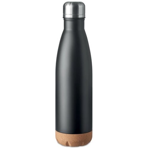 Dubbelwandige fles 500 ml Aspen cork zwart