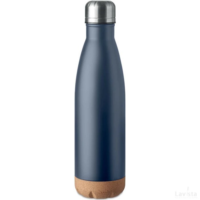 Dubbelwandige fles 500 ml Aspen cork donker marineblauw