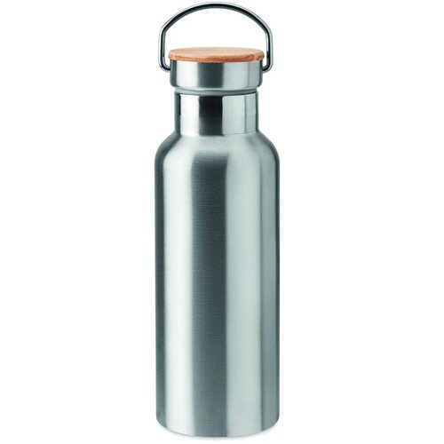 Dubbelwandige fles 500ml Helsinki mat zilver
