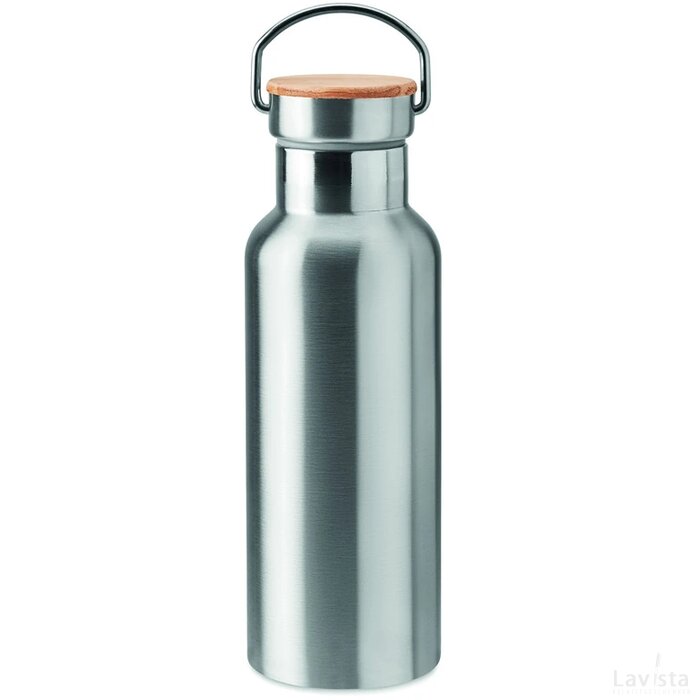 Dubbelwandige fles 500ml Helsinki mat zilver