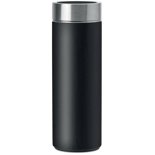 Dubbelwandige bamboe fles 400ml Batumi zwart