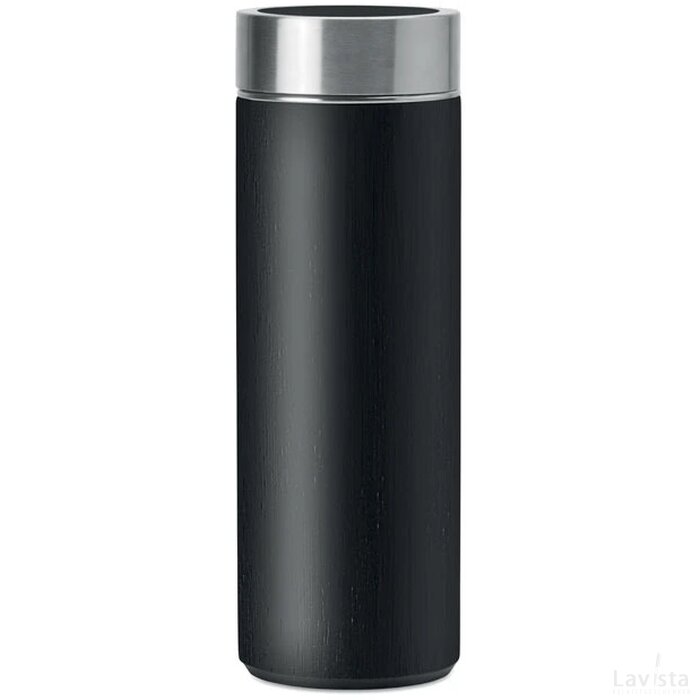 Dubbelwandige bamboe fles 400ml Batumi zwart