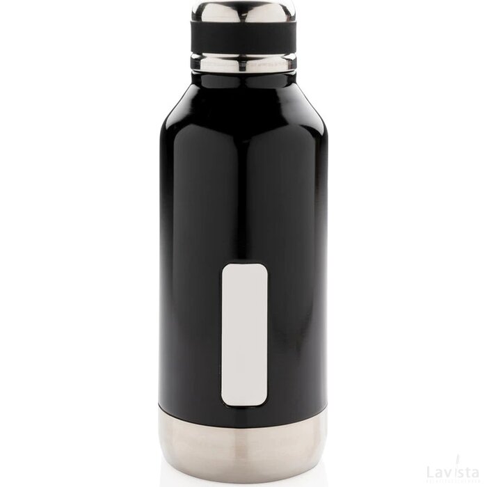 Lekvrije isoleerfles met logo plaatje zwart