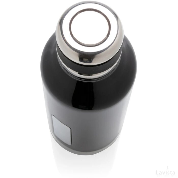 Lekvrije isoleerfles met logo plaatje zwart