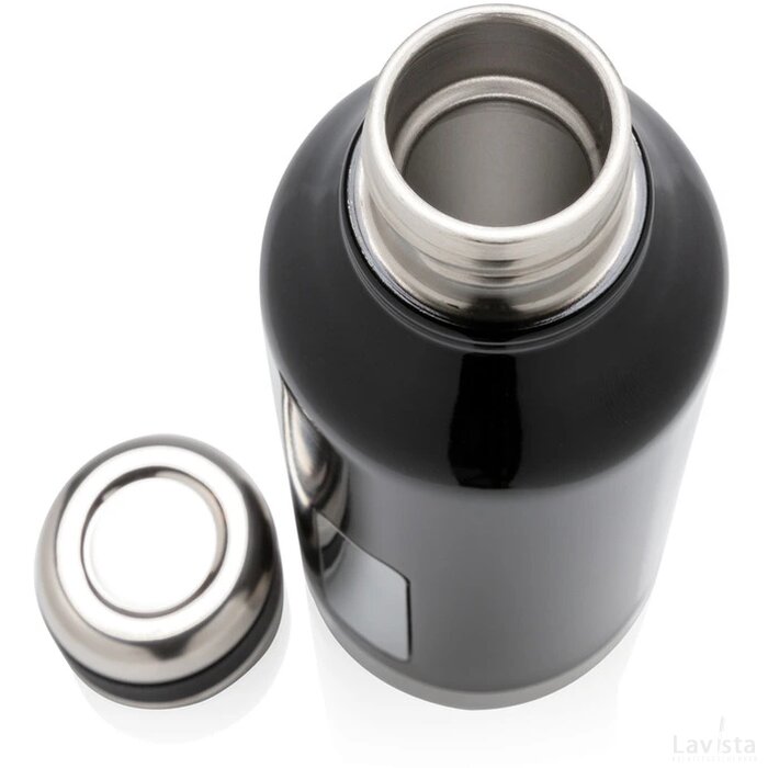 Lekvrije isoleerfles met logo plaatje zwart