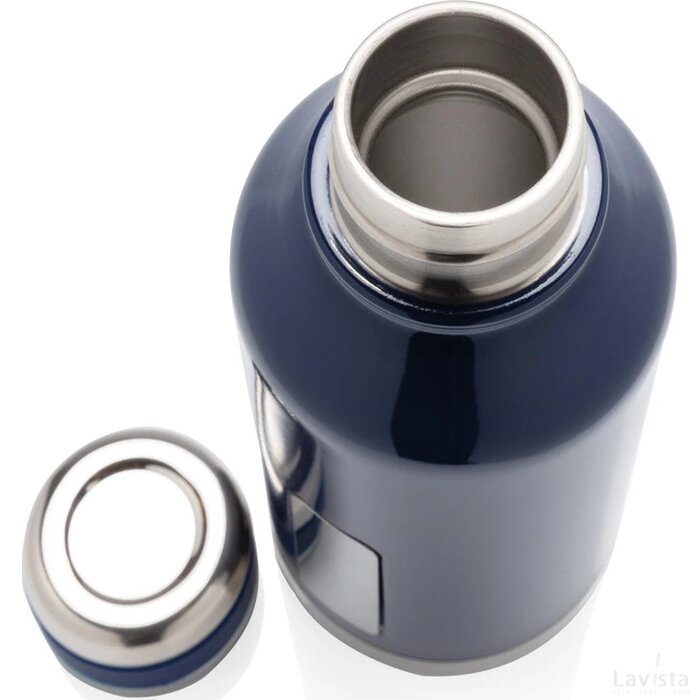 Lekvrije isoleerfles met logo plaatje blauw