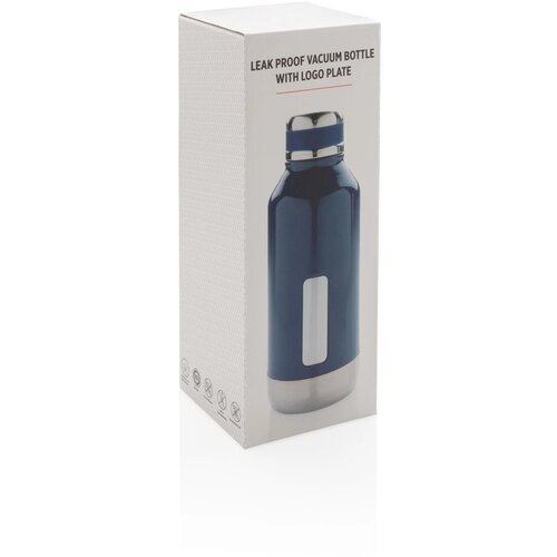Lekvrije isoleerfles met logo plaatje blauw