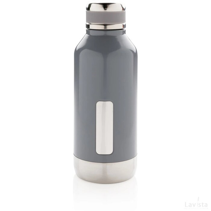 Lekvrije isoleerfles met logo plaatje grijs