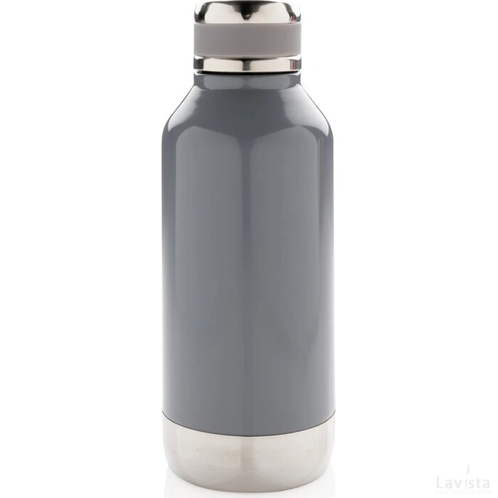 Lekvrije isoleerfles met logo plaatje grijs