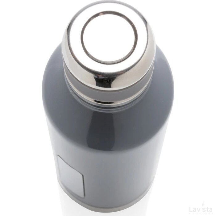 Lekvrije isoleerfles met logo plaatje grijs