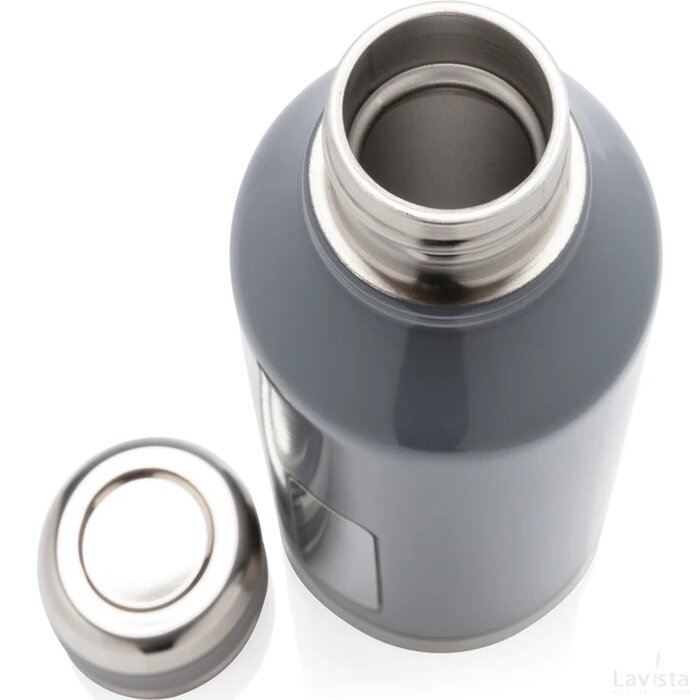 Lekvrije isoleerfles met logo plaatje grijs