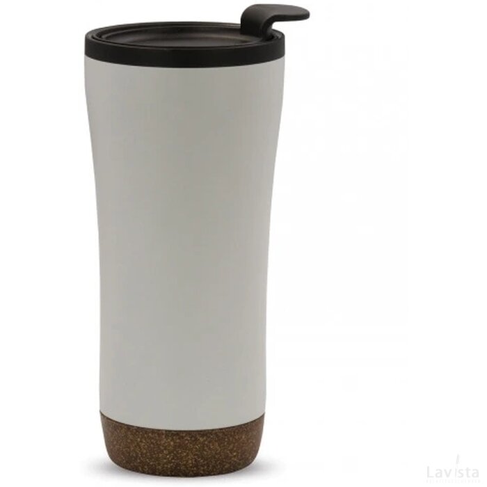 Dubbelwandige thermobeker met kurk onderzijde 480ml wit