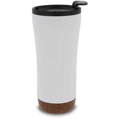 Dubbelwandige thermobeker met kurk onderzijde 480ml wit 480 ml