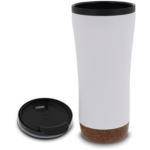 Dubbelwandige thermobeker met kurk onderzijde 480ml wit 480 ml