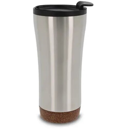 Dubbelwandige thermobeker met kurk onderzijde 480ml zilver 480 ml