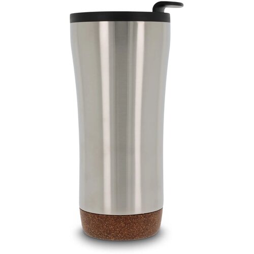 Dubbelwandige thermobeker met kurk onderzijde 480ml zilver 480 ml