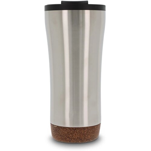 Dubbelwandige thermobeker met kurk onderzijde 480ml zilver 480 ml