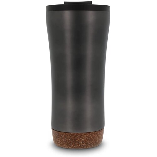 Dubbelwandige thermobeker met kurk onderzijde 480ml donker gun metal 480 ml