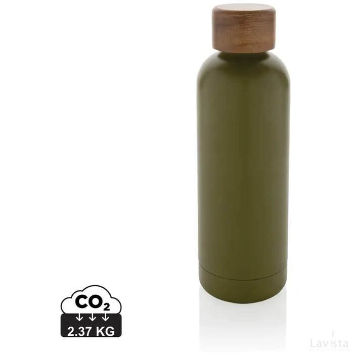 Wood RCS-gecertificeerde gerecycled rvs vacuümfles groen