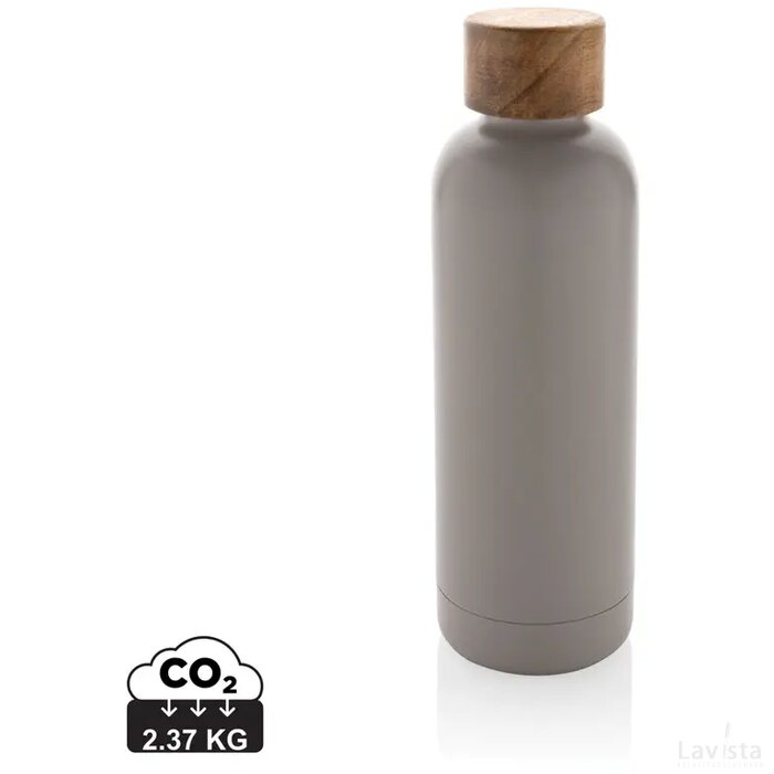 Wood RCS-gecertificeerde gerecycled rvs vacuümfles grijs