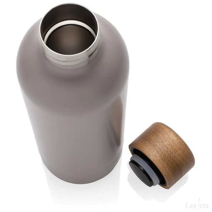 Wood RCS-gecertificeerde gerecycled rvs vacuümfles grijs
