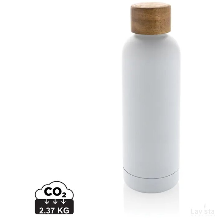 Wood RCS-gecertificeerde gerecycled rvs vacuümfles wit