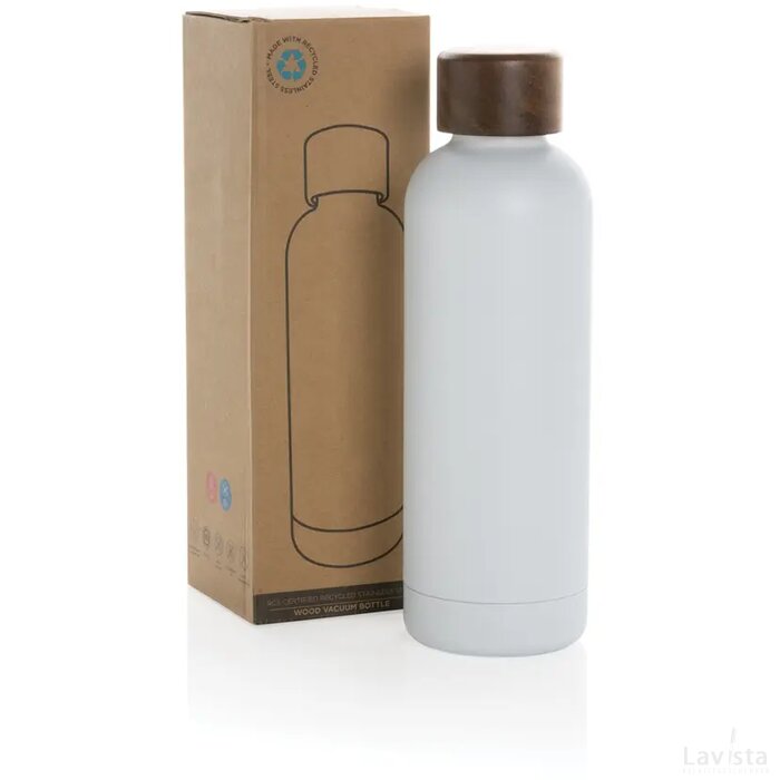 Wood RCS-gecertificeerde gerecycled rvs vacuümfles wit