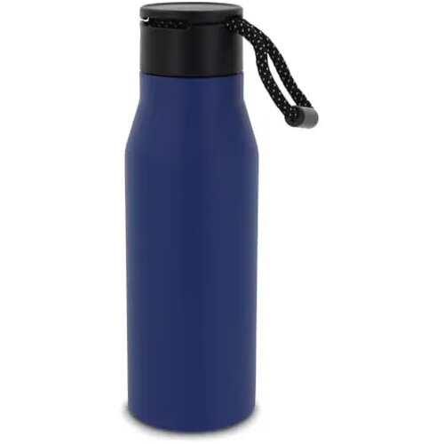 Thermofles met touw 600ml donker blauw