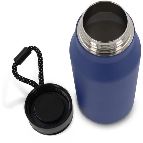 Thermofles met touw 600ml donker blauw