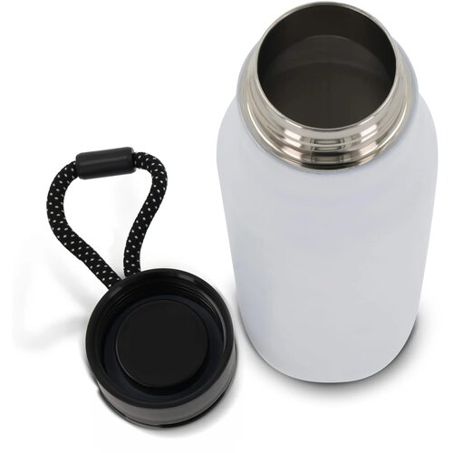 Thermofles met touw 600ml wit
