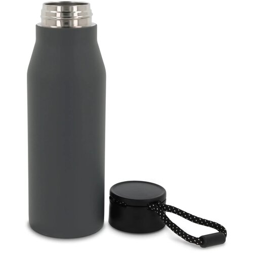Thermofles met touw 600ml donker grijs