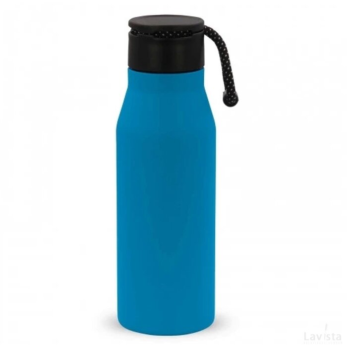 Thermofles met touw 600ml lichtblauw
