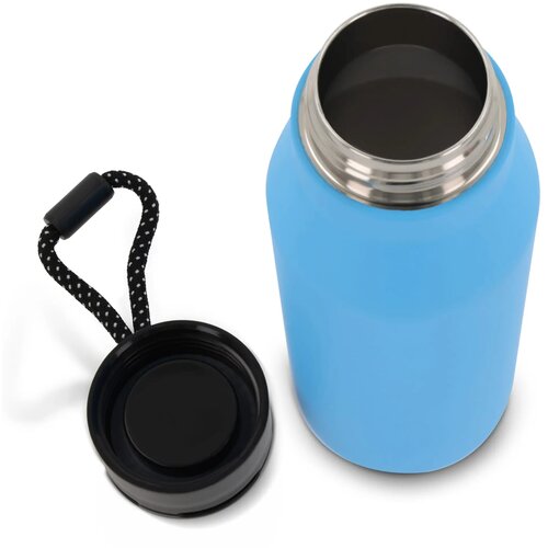 Thermofles met touw 600ml lichtblauw