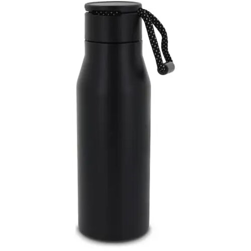 Thermofles met touw 600ml zwart