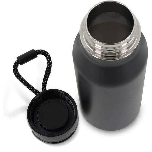 Thermofles met touw 600ml zwart
