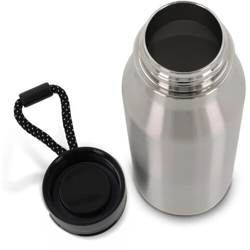 Thermofles met touw 600ml zilver