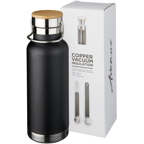 Thor 480 ml koperen vacuümgeïsoleerde drinkfles Zwart