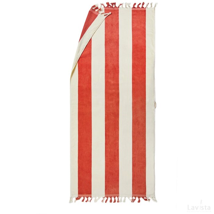 VINGA Valmer strand handdoek rood, wit