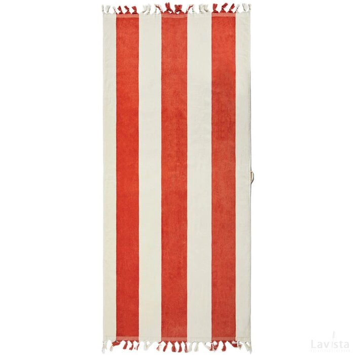 VINGA Valmer strand handdoek rood, wit