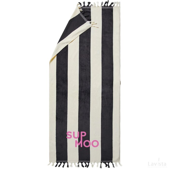 VINGA Valmer strand handdoek zwart, wit