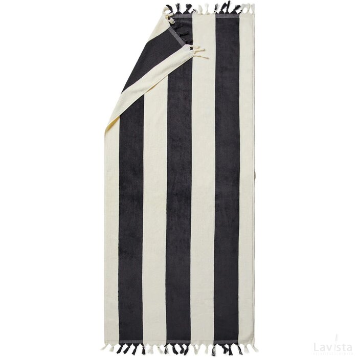 VINGA Valmer strand handdoek zwart, wit