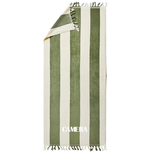 VINGA Valmer strand handdoek groen, wit
