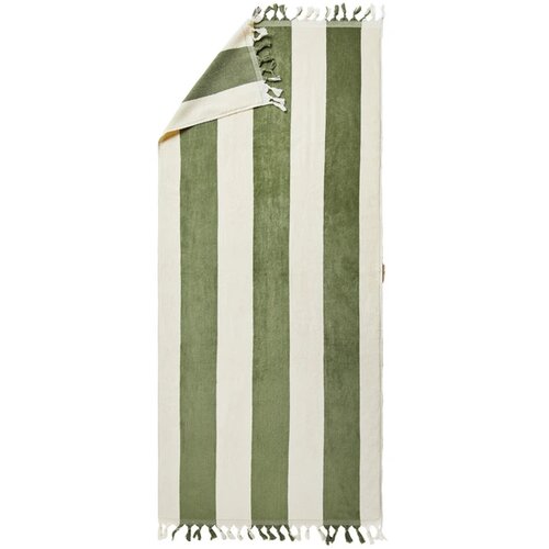 VINGA Valmer strand handdoek groen, wit