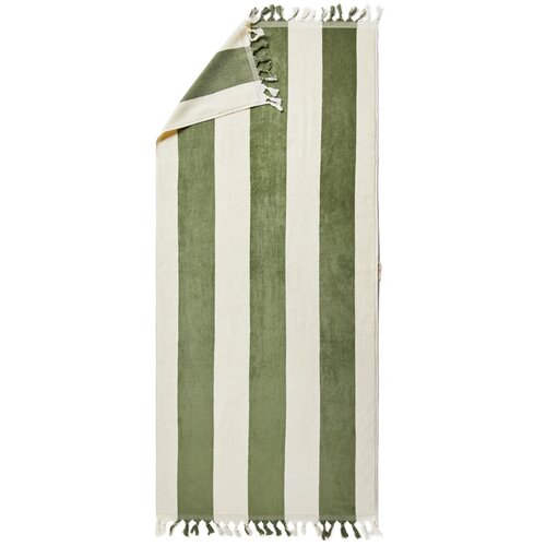 VINGA Valmer strand handdoek groen, wit