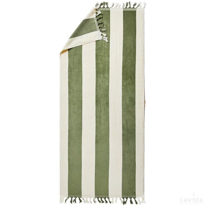 VINGA Valmer strand handdoek groen, wit