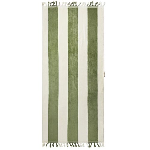 VINGA Valmer strand handdoek groen, wit