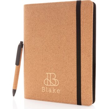 Deluxe kurken A5 portfolio met pen bruin Deluxe kurken A5 portfolio met pen bruin